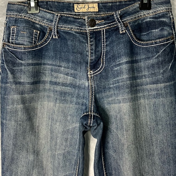 Earl Jean Denim Rolled Cuff Capris - size 8 - Picture 2 of 11